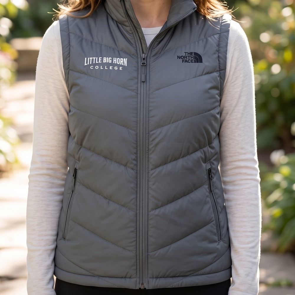 The North Face Womens Grey Little Big Horn College Insulated Quilted Vest L